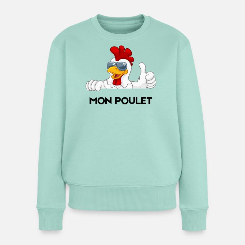 Cooler Hahn mit Sonnenbrille - Frauen Premium Bio Pullover - Mint 