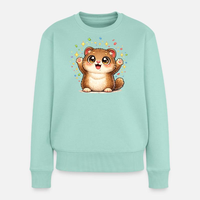 Kuschelkätzchen Jubelfest - Frauen Premium Bio Pullover - Mint 
