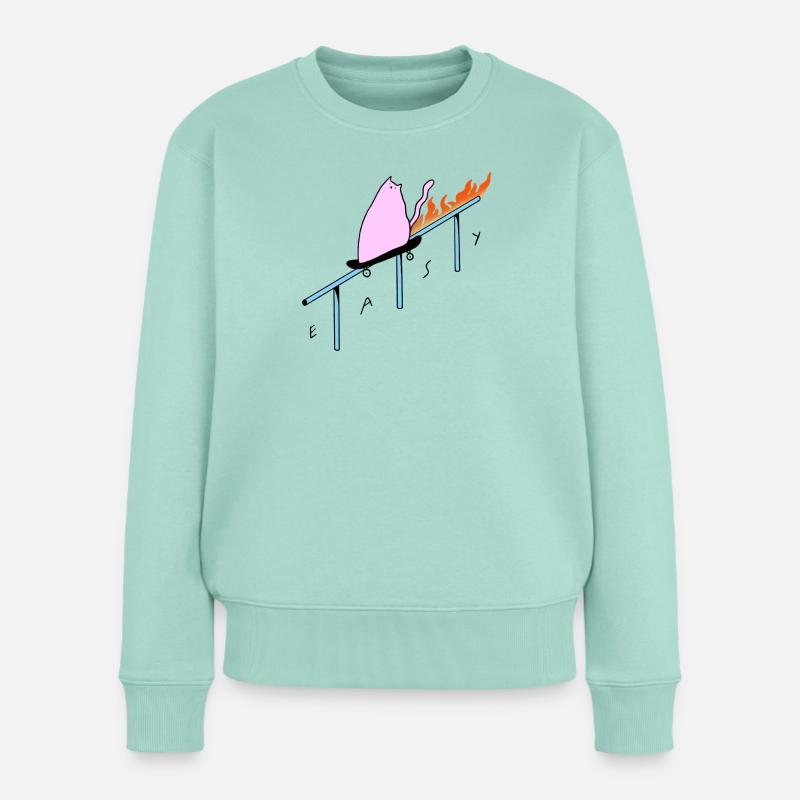 Easy_Cat - Frauen Premium Bio Pullover - Mint 