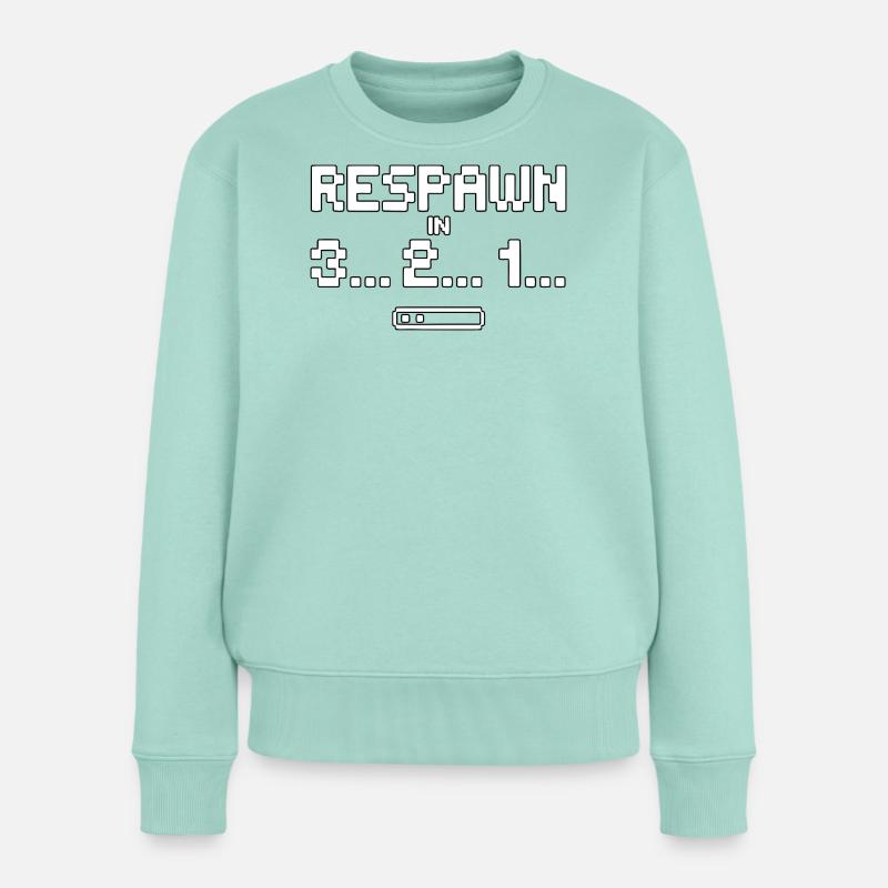 Respawn Countdown Pixelkunst - Frauen Premium Bio Pullover - Mint
