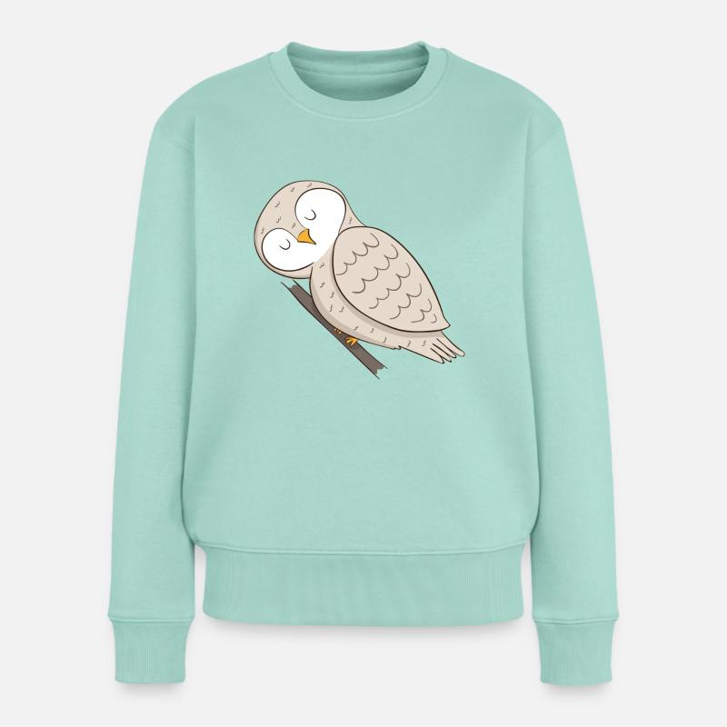 Eule - Frauen Premium Bio Pullover - Mint 