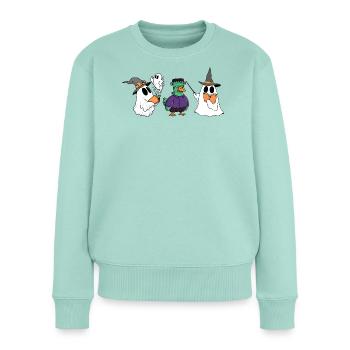 FOOL_MAGIC - Women's Premium Organic Jumper - mint  - Front - Julia (174cm)