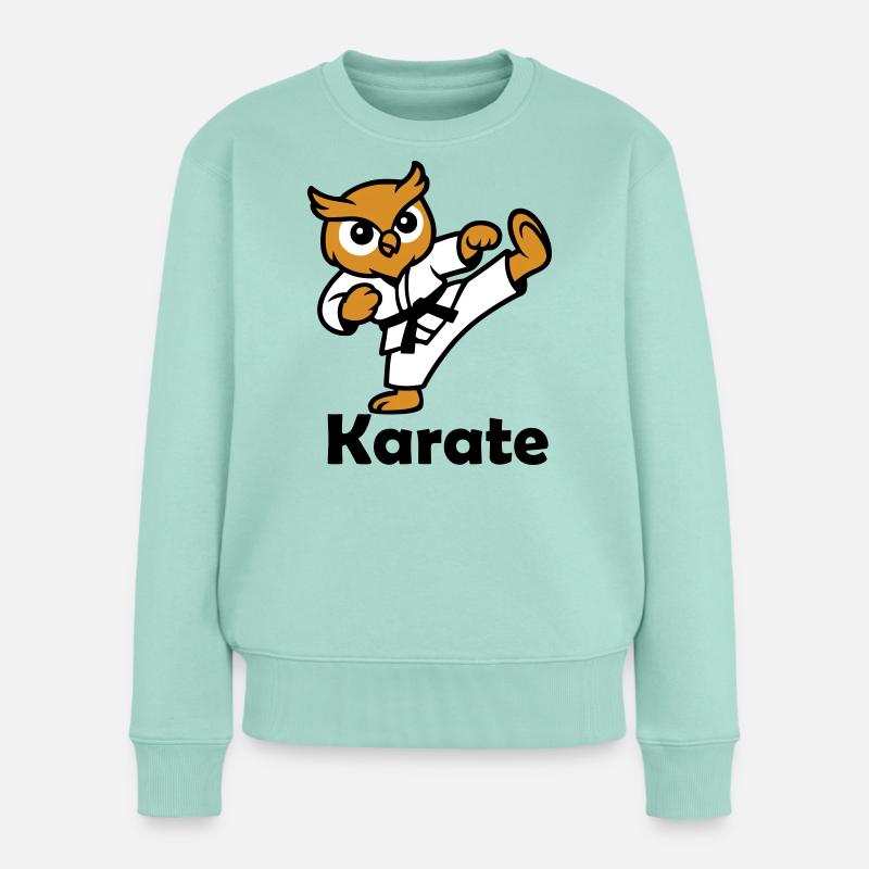 Hibou de karaté - Pull Premium bio Femme - menthe 