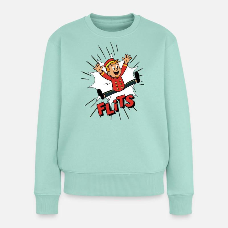 Franky in einem Blitz - Frauen Premium Bio Pullover - Mint 