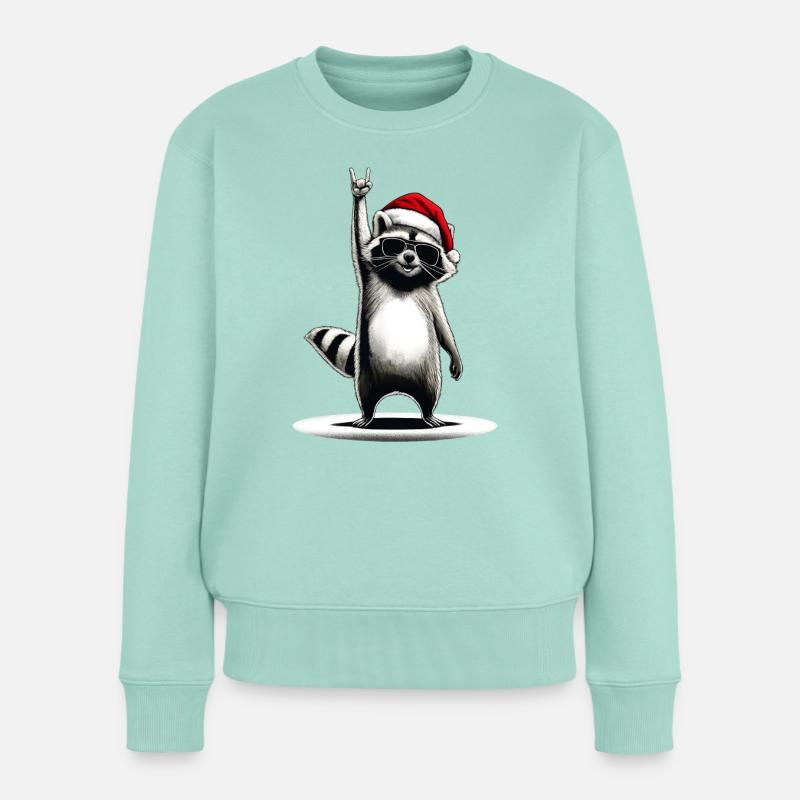 Raton laveur de Noël - Pull Premium bio Femme - menthe 