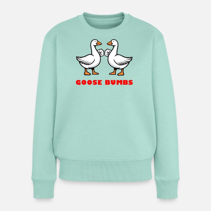 Goose Bumbs – Lustige Gänse-Fausthaut - Frauen Premium Bio Pullover - Mint 