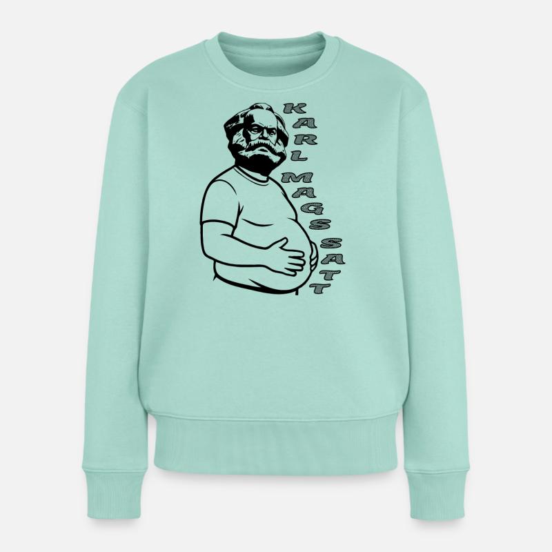 Karl Marx Fun Design karl mags satt - Frauen Premium Bio Pullover - Mint 