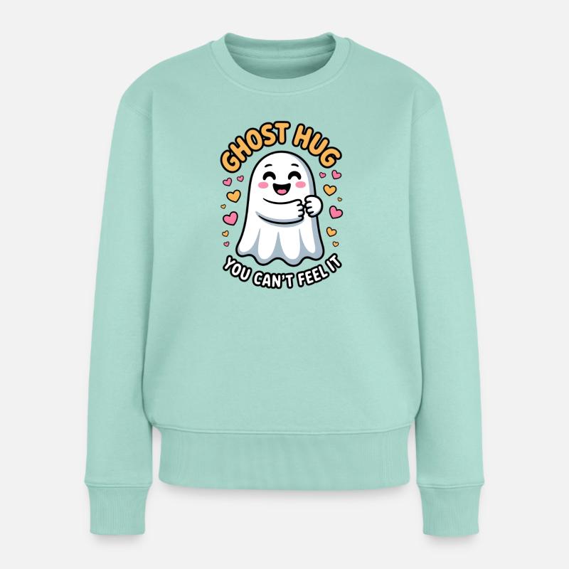 Sérieux Ghost Câlin Expression de la Joie - Pull Premium bio Femme - menthe 