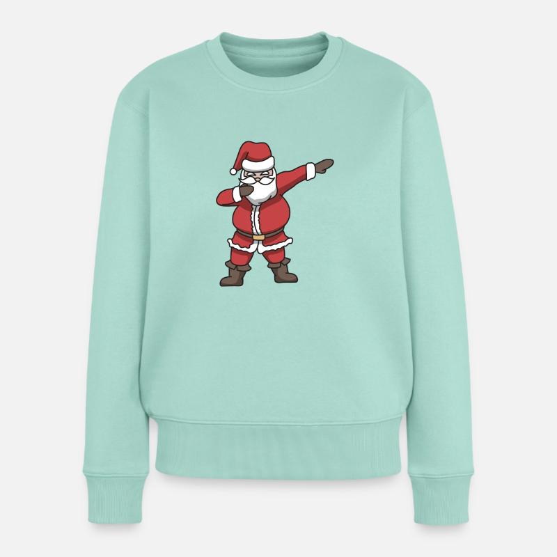 Santa dabbing gift Noël danse - Pull Premium bio Femme - menthe 