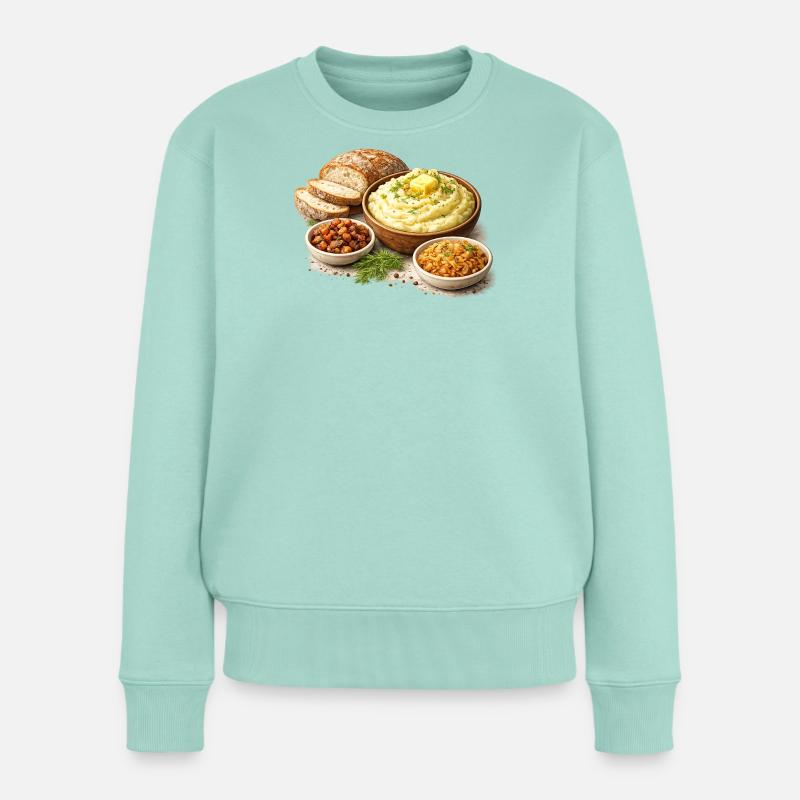 Mashed potatoes with shkvarki - Women's Premium Organic Jumper - mint 