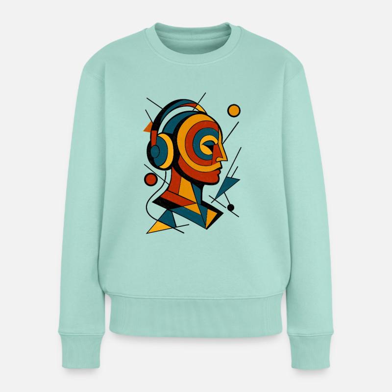 Klangkopf – Le monde de l’écoute géométrique - Pull Premium bio Femme - menthe 