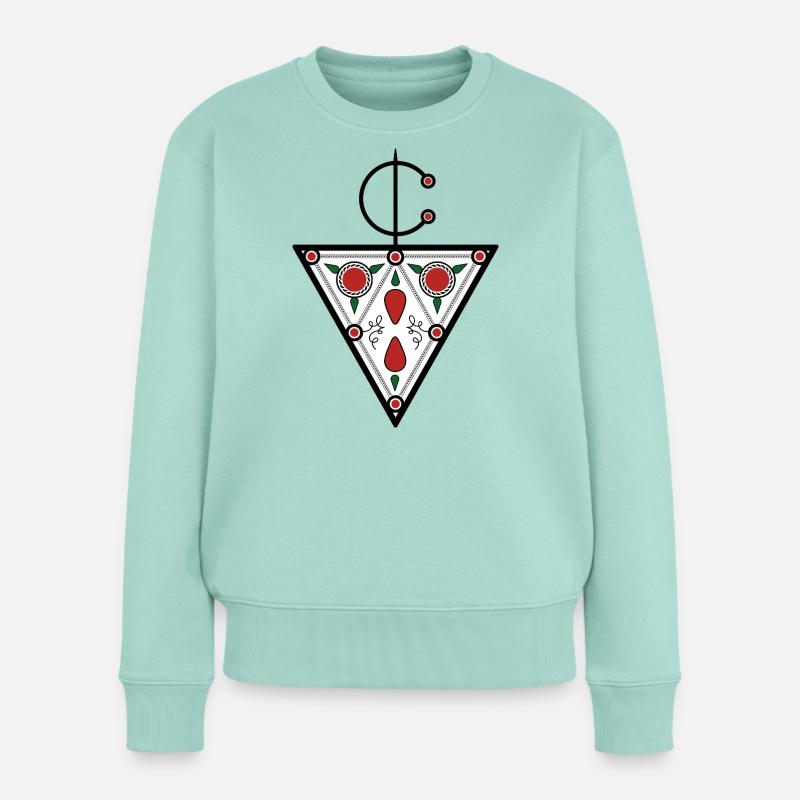 Berber Tazerzit Schild von Helfspawn - Frauen Premium Bio Pullover - Mint 