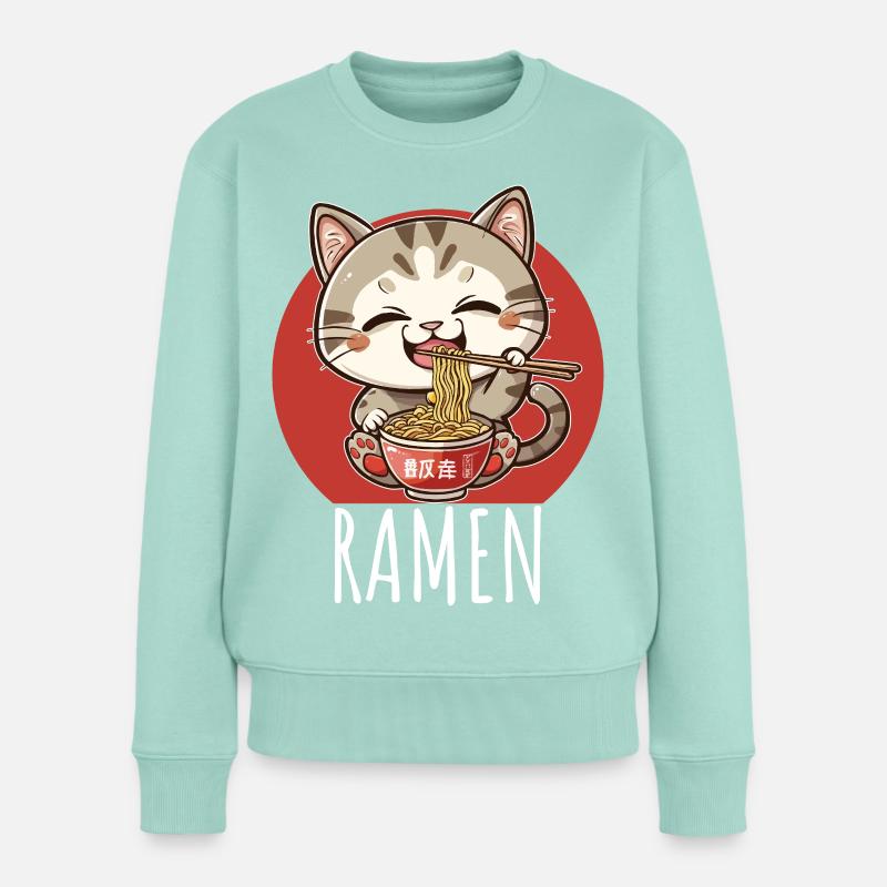 Kawaii Katzen Ramen - Frauen Premium Bio Pullover - Mint 