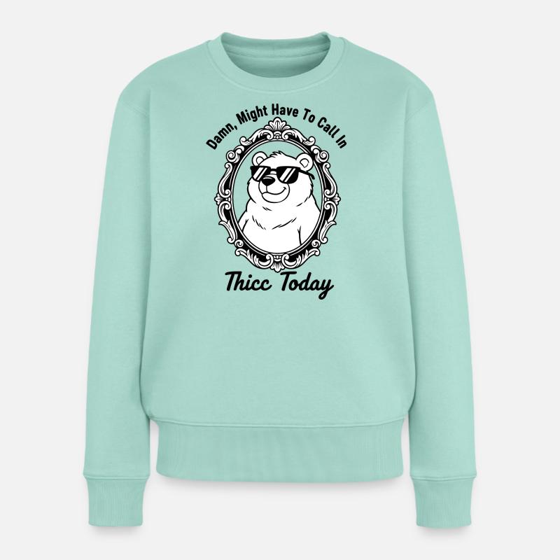 Chill Bear dans un cadre orné - Pull Premium bio Femme - menthe 