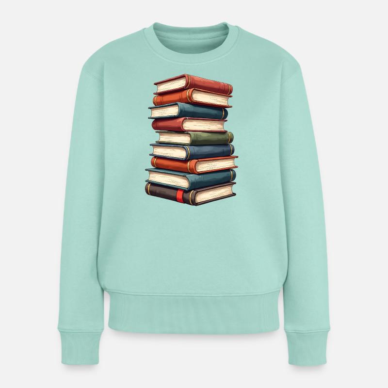 Bücher - Frauen Premium Bio Pullover - Mint 