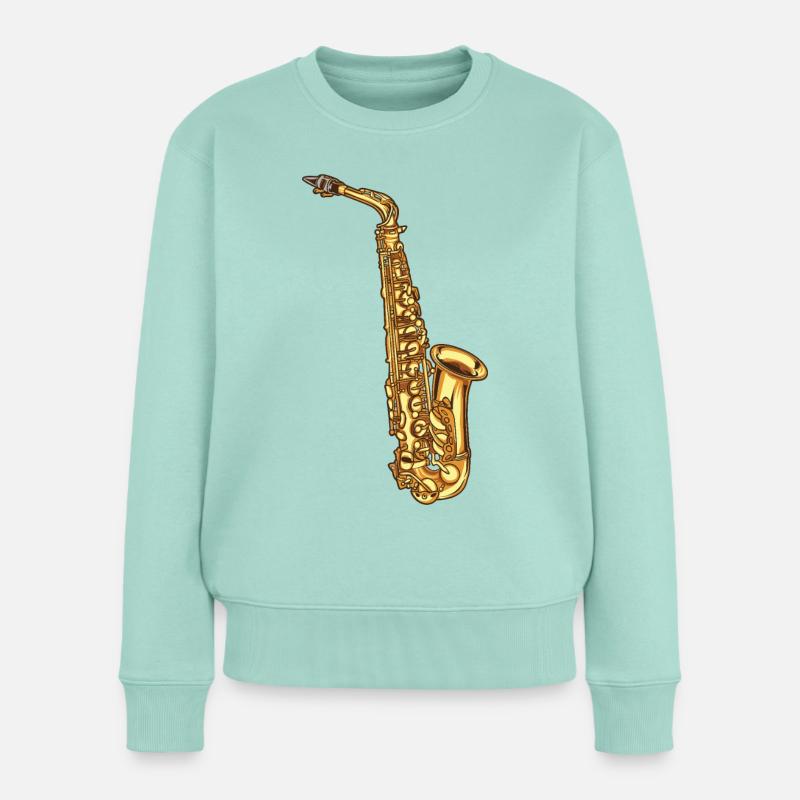 Saxophone Saxofon - Frauen Premium Bio Pullover - Mint 