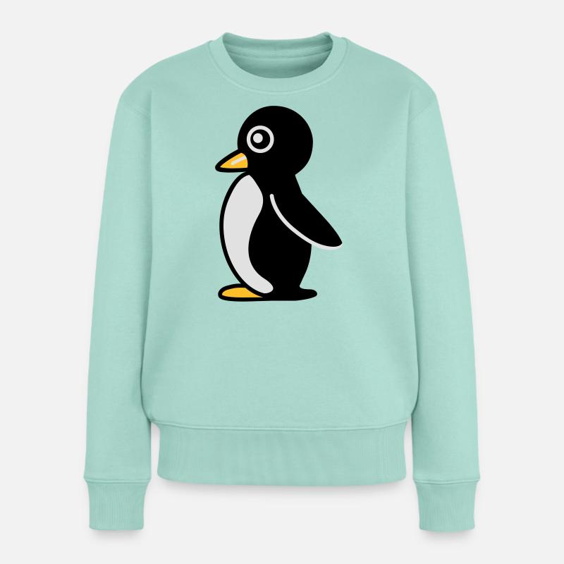 Minimalistischer Pinguin - Frauen Premium Bio Pullover - Mint 