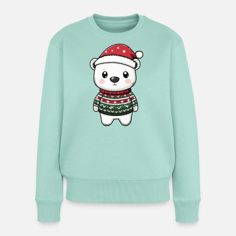 Eisbär Weihnachten - Frauen Premium Bio Pullover - Mint 