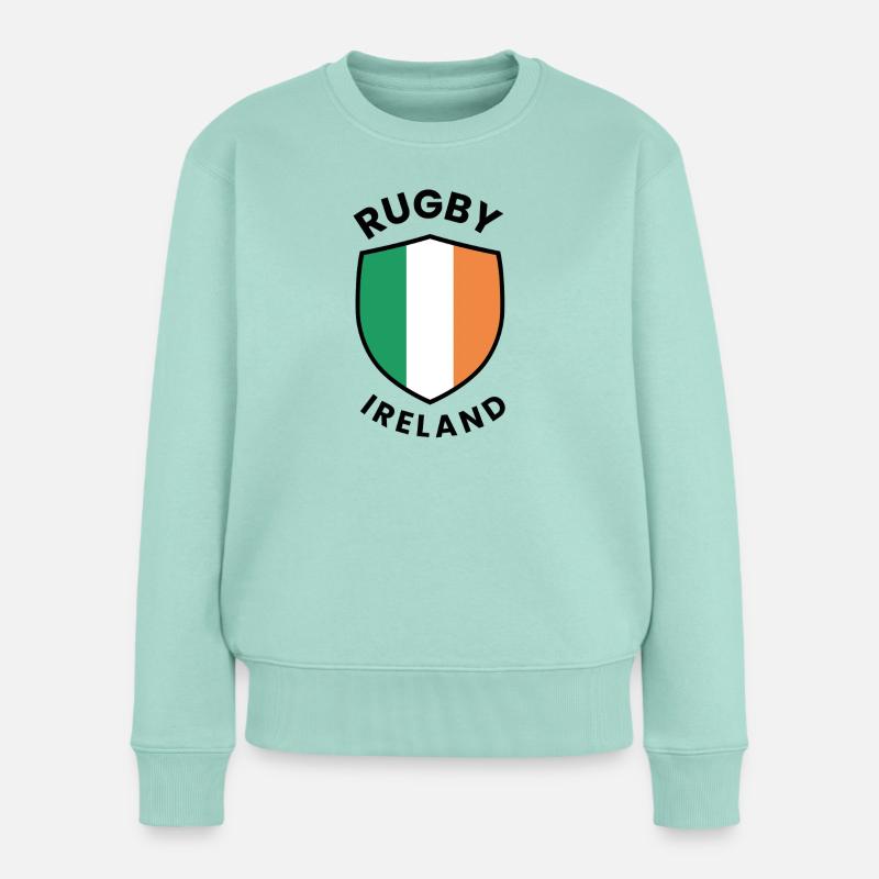 Design des Rugby Ireland Shield - Frauen Premium Bio Pullover - Mint 