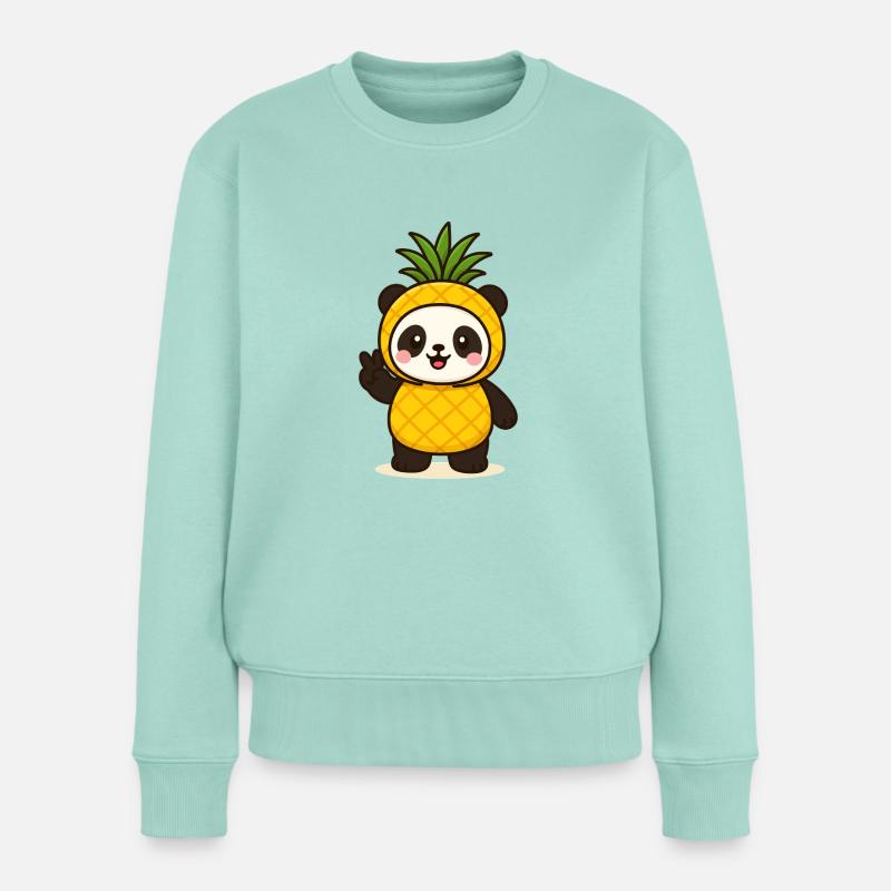 Fruchtig süß und tierisch cool Ananaspanda - Frauen Premium Bio Pullover - Mint 