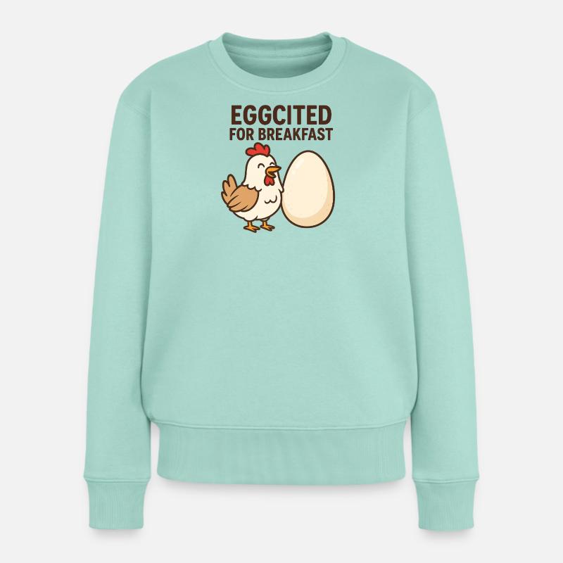 Eggcited pour le petit-déjeuner Chicken Design - Pull Premium bio Femme - menthe 