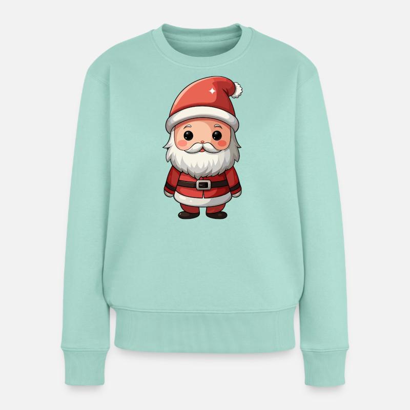 Chibi Santa Cheer Illustration - Frauen Premium Bio Pullover - Mint 