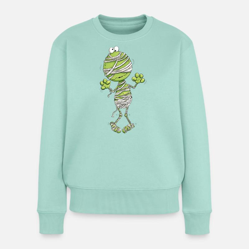 Frosch Mumie Halloween - Frauen Premium Bio Pullover - Mint 