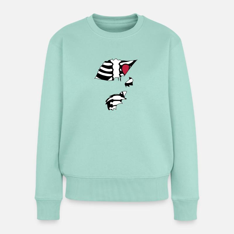 Skelett Skeleton Brust Rippen Horror Kostüm - Frauen Premium Bio Pullover - Mint 