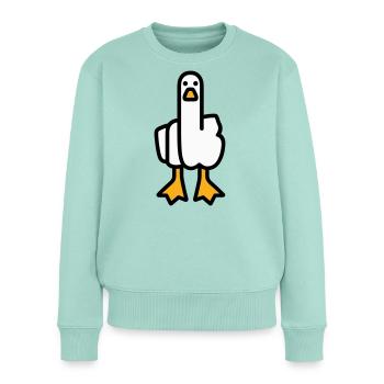 Oie de déclaration - Pull Premium bio Femme - menthe  - Devant - Julia (174cm)