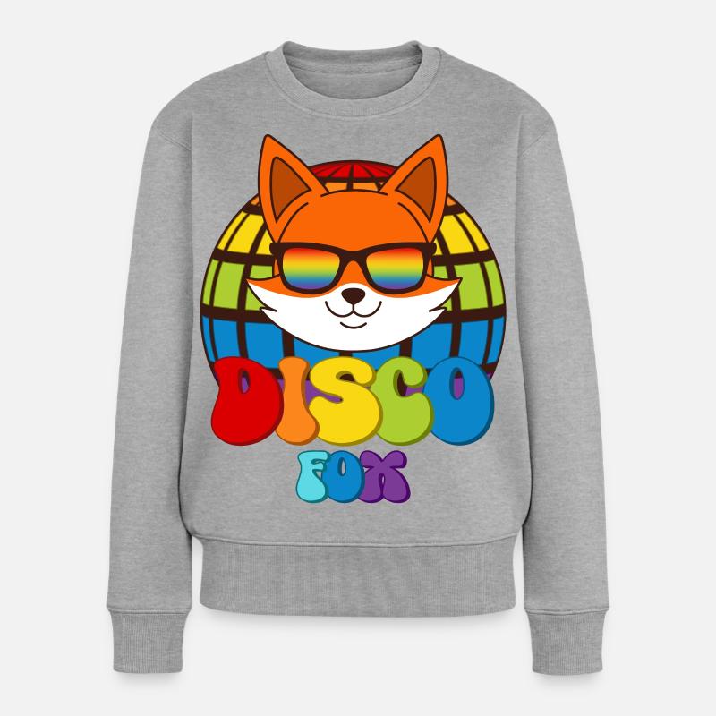 Disco Fox Discokugel Fuchs Sonnenbrille Discofox - Frauen Premium Bio Pullover - Grau meliert