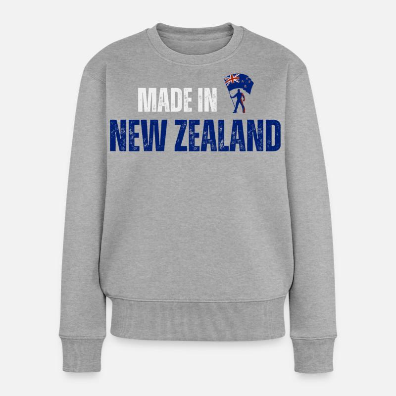 Hergestellt in Neuseeland - Frauen Premium Bio Pullover - Grau meliert