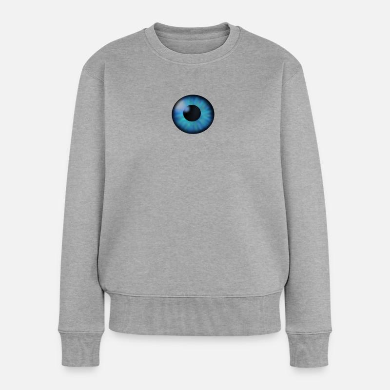 Irisauge der Tiefe - Frauen Premium Bio Pullover - Grau meliert