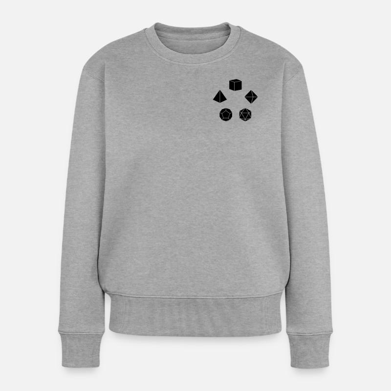 Ensemble de dés Stylo et Feuille - Pull Premium bio Femme - gris chiné