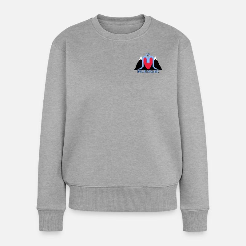 Der Berg - Frauen Premium Bio Pullover - Grau meliert