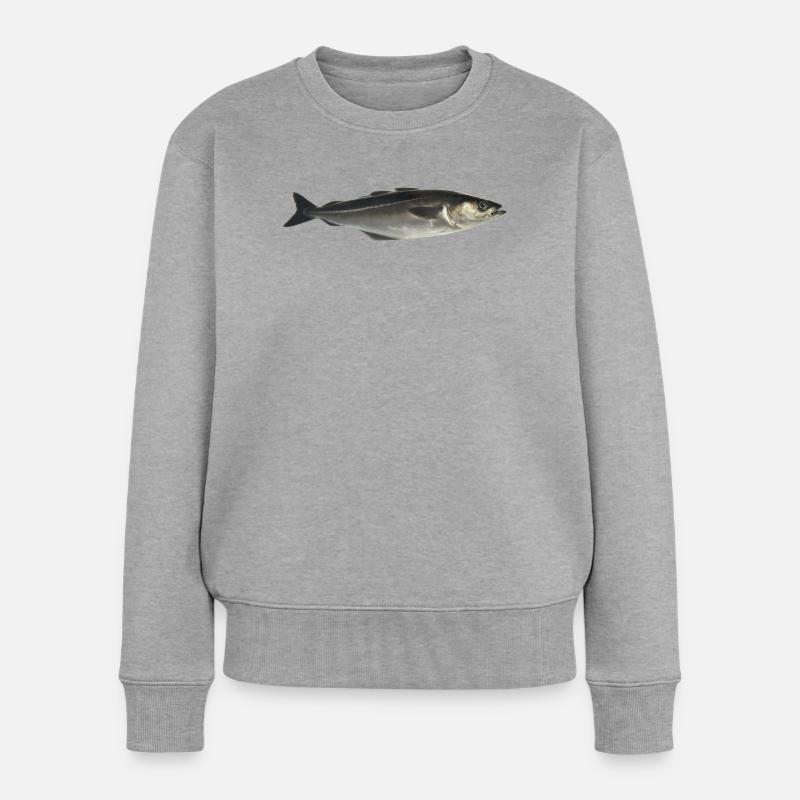 poisson - Pull Premium bio Femme - gris chiné