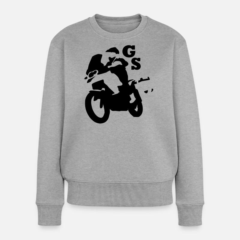 gs_einfarb - Frauen Premium Bio Pullover - Grau meliert