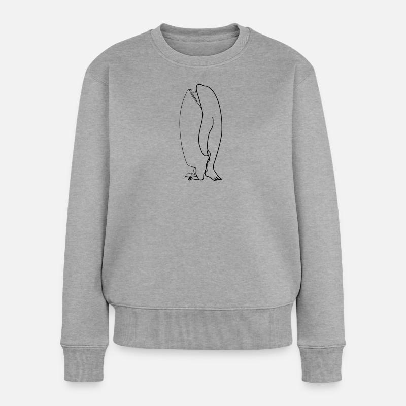 Orca Pinguin - Frauen Premium Bio Pullover - Grau meliert