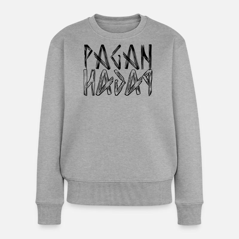Pagan Schriftzug Logo - Frauen Premium Bio Pullover - Grau meliert
