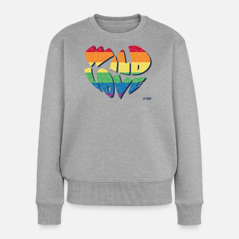 Wilde Liebe - Frauen Premium Bio Pullover - Grau meliert