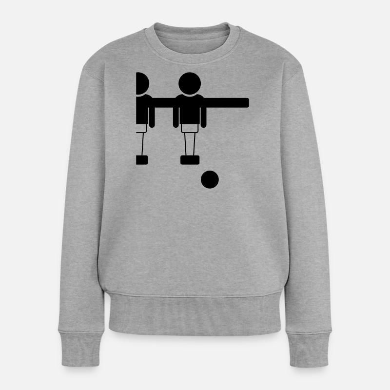 Retro Tischfussball Kicker Design - Goal Getter - Frauen Premium Bio Pullover - Grau meliert