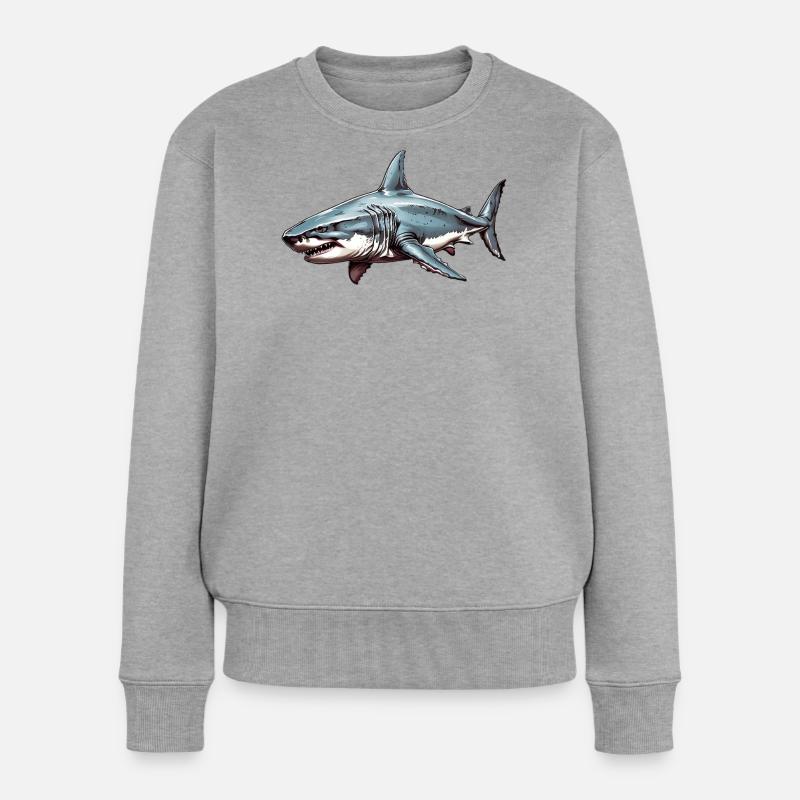 Marée de requin - Pull Premium bio Femme - gris chiné