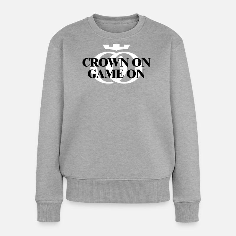 COURONNEZ. LE JEU CONTINUE. Oppoline Collection - Pull Premium bio Femme - gris chiné