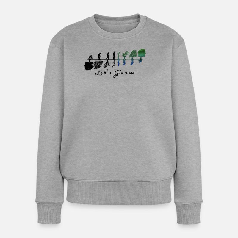 Lassen Sie uns wachsen - Frauen Premium Bio Pullover - Grau meliert