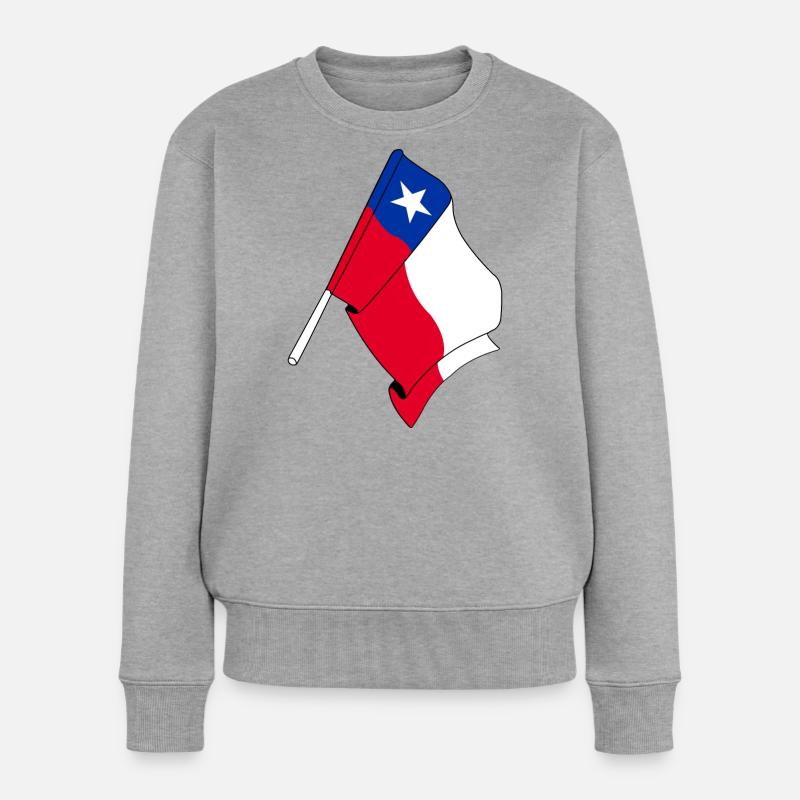 Flagge Chile - Frauen Premium Bio Pullover - Grau meliert