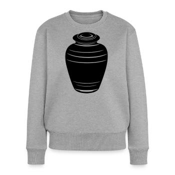 Urnenasche - Frauen Premium Bio Pullover - Grau meliert - Vorne - Selfina (174cm)