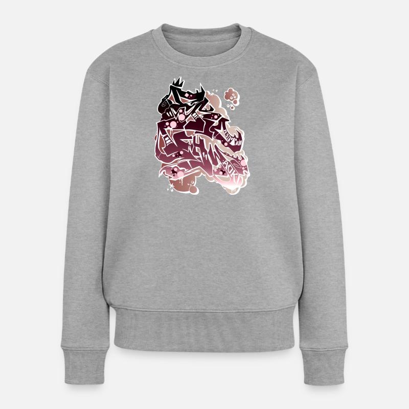 Dragon Graffito Abstrait - Pull Premium bio Femme - gris chiné