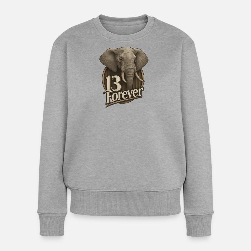 13Elefante - Frauen Premium Bio Pullover - Grau meliert