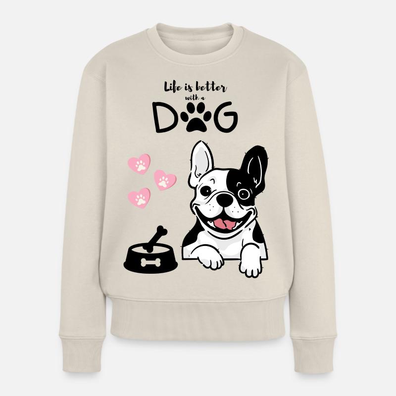 Pull mignon pour maman de chien bouledogue français « Frenchie » Pull Premium bio Femme