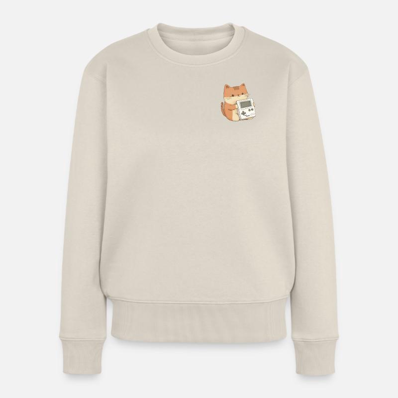 Geek cat - Pull Premium bio Femme - beige