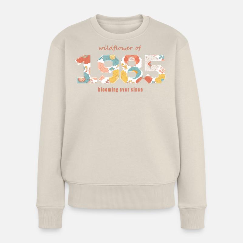 Blumen 1985 - 40-jähriges Jubiläum - Frauen Premium Bio Pullover - Beige